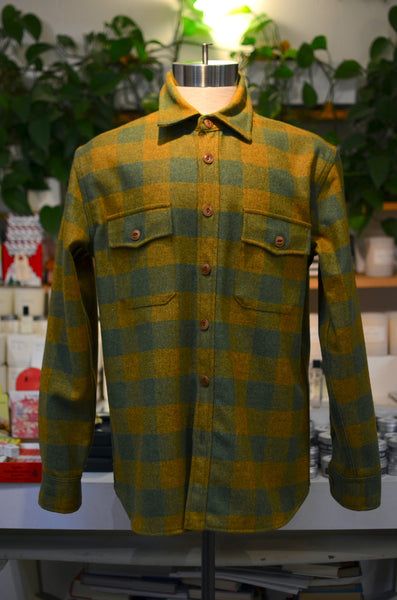 EAST HARBOUR SURPLUS - SHIRT JACKET (OLIVE PLAID)