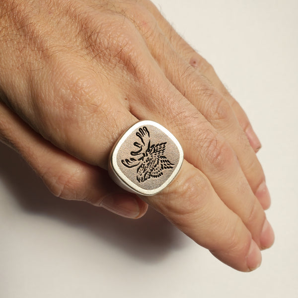 PTC X CAT BATES COLLAB #2 - MOOSEHEAD SIGNET RING (UNISEX)