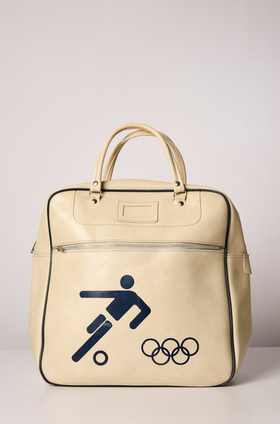 VINTAGE BAGS 1960s - OLYMPIQUE SOCCER LOGO - DUFFLE BAG