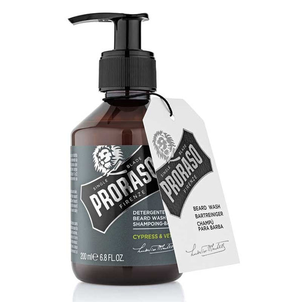 PRORASO - SINGLE BLADE - BEARD WASH (CYPRESS & VETYVER)