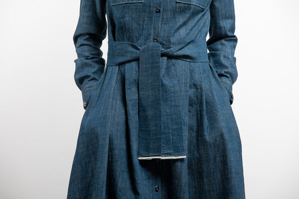 PTC WESTERN SHIRT DRESS - BLUE DENIM