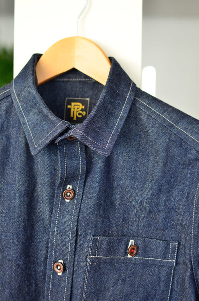 THE DOCKS DENIM WORK SHIRT - DEEP INDIGO