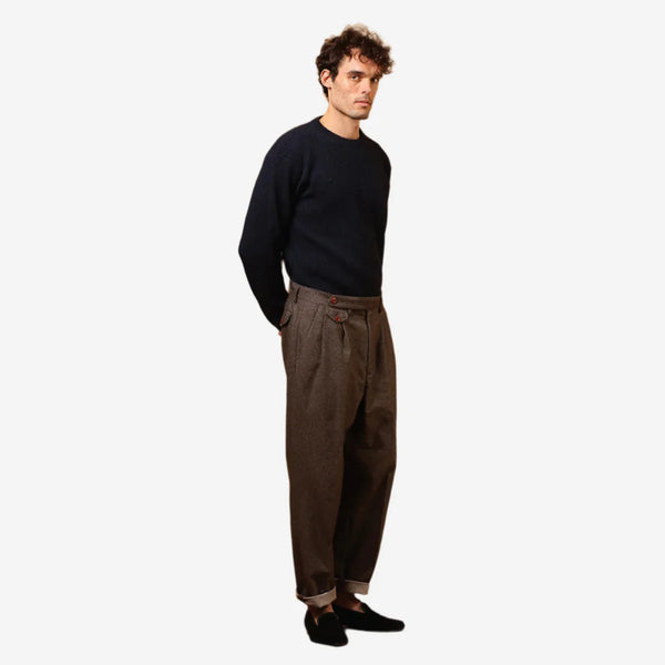 EAST HARBOUR SURPLUS - ENFIELD PLEATED PANTS (BROWN)
