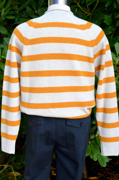 EAST HARBOUR SURPLUS - KOBE FISHERMAN ROLLNECK SWEATER (MUSTARD STRIPE)