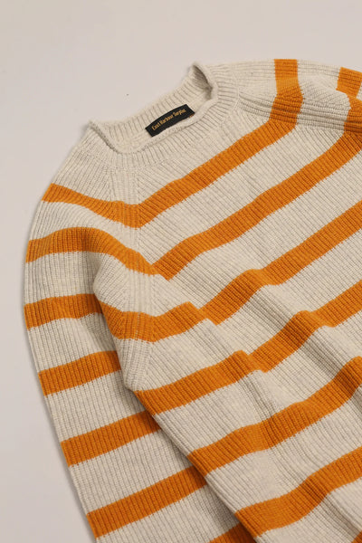 EAST HARBOUR SURPLUS - KOBE FISHERMAN ROLLNECK SWEATER (MUSTARD STRIPE)