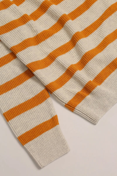 EAST HARBOUR SURPLUS - KOBE FISHERMAN ROLLNECK SWEATER (MUSTARD STRIPE)