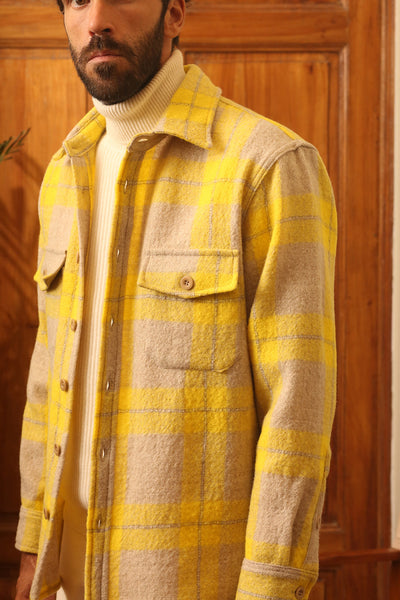 EAST HARBOUR SURPLUS - SHIRT JACKET (YELLOW PLAID)