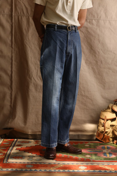 EAST HARBOUR SURPLUS X ROY ROGERS COLLAB - ALCATRAZ DENIM PANTS (BLUE STONE WASHED DENIM)