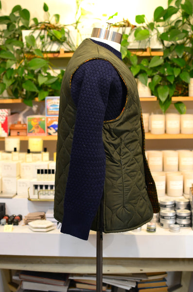 EAST HARBOUR SURPLUS - BRISTOL REVERSIBLE VEST (GREEN/BROWN/RED/GREEN PLAID)