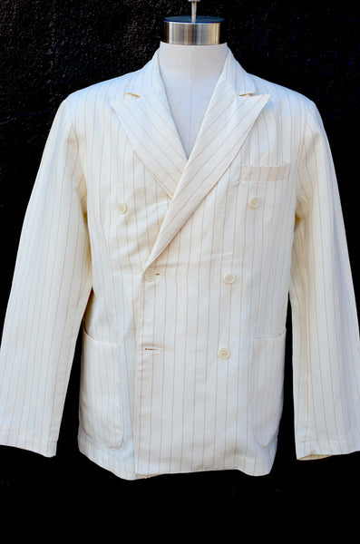 EAST HARBOUR SURPLUS - DOVER 2001 DOUBLE BREASTED BLAZER (PINSTRIPE / OFF-WHITE)