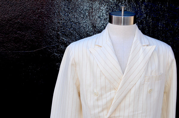 EAST HARBOUR SURPLUS - DOVER 2001 DOUBLE BREASTED BLAZER (PINSTRIPE / OFF-WHITE)
