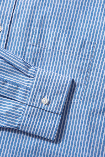 EDMMOND STUDIOS - LINEN SHIRT (BLUE STRIPES)