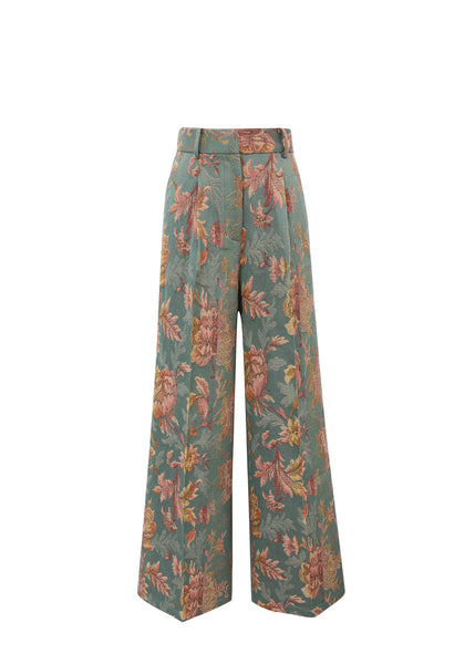 FRNCH - PAVERDY PANTS (GREEN JACQUARD)