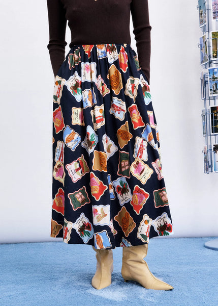 FRNCH PARIS - BORTH STAMP SKIRT