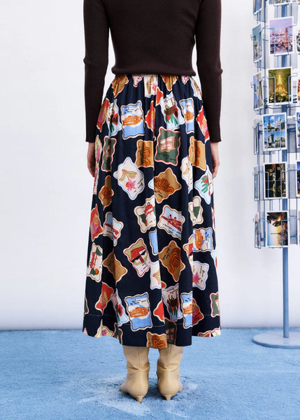 FRNCH PARIS - BORTH STAMP SKIRT