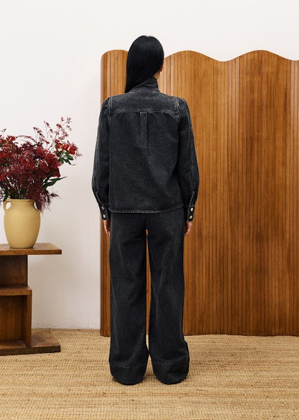FRNCH PARIS - BOURGEONS DENIM BLOUSE (CHARCOAL)