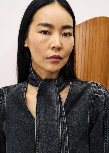 FRNCH PARIS - BOURGEONS DENIM BLOUSE (CHARCOAL)