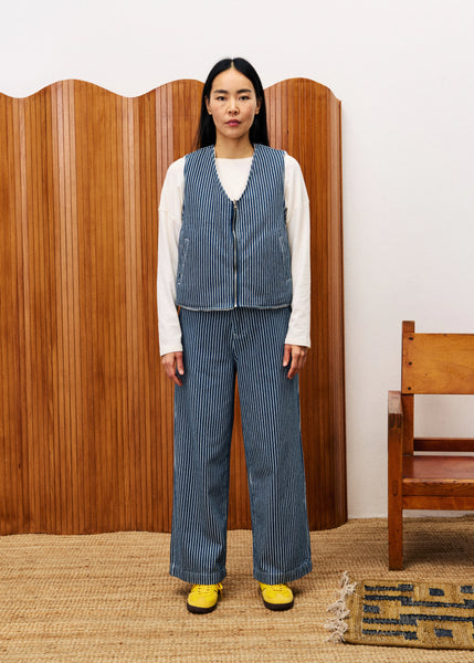 FRNCH PARIS - CYMRIC REVERSIBLE VEST (BLUE JEANS / FLEECE CREAM)