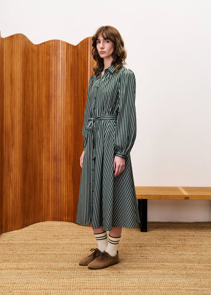 FRNCH PARIS - MENTHE DRESS (MOSS GREEN)