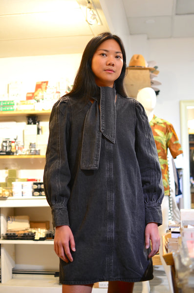 FRNCH PARIS - AUBEPINE DENIM DRESS (CHARCOAL)