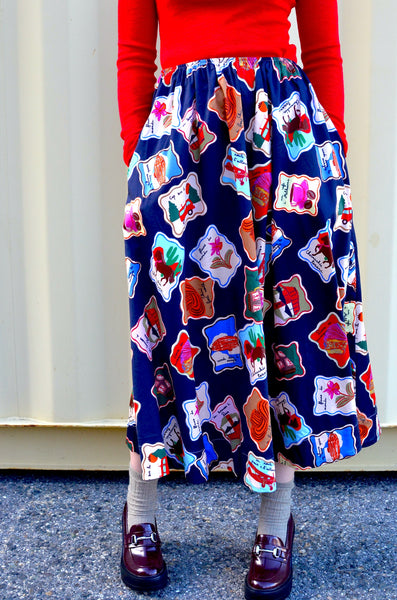 FRNCH PARIS - BORTH STAMP SKIRT