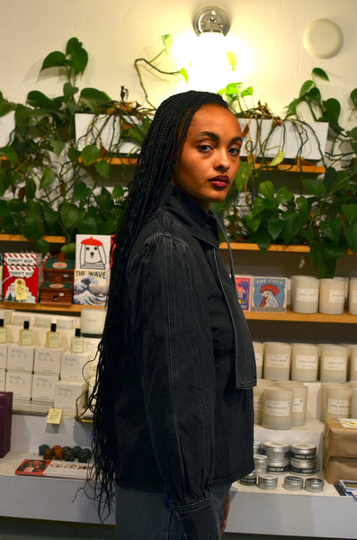 FRNCH PARIS - BOURGEONS DENIM BLOUSE (CHARCOAL)