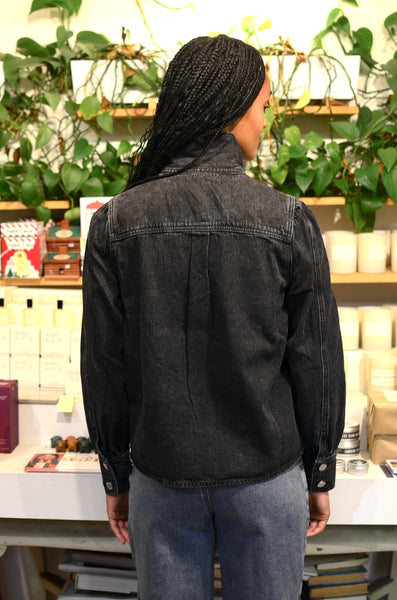 FRNCH PARIS - BOURGEONS DENIM BLOUSE (CHARCOAL)