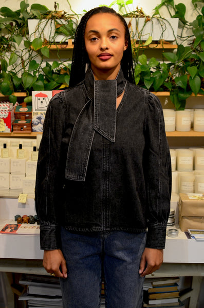 FRNCH PARIS - BOURGEONS DENIM BLOUSE (CHARCOAL)