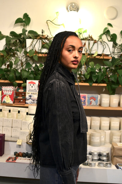 FRNCH PARIS - BOURGEONS DENIM BLOUSE (CHARCOAL)