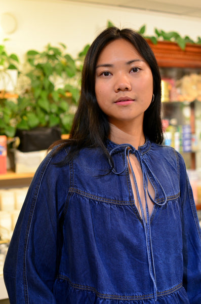 FRNCH PARIS - CIXOUS BLOUSE (DARK BLUE DENIM)