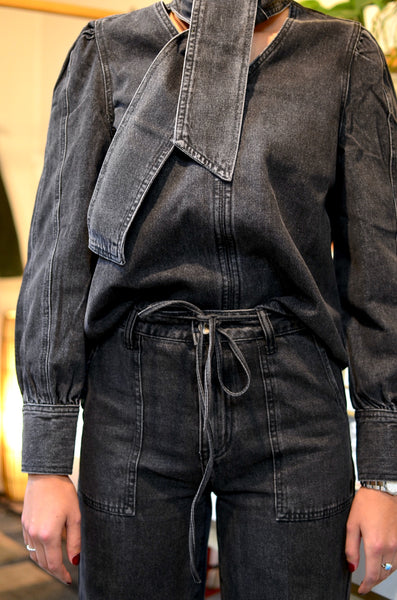 FRNCH PARIS - CLARKIA DENIM PANTS (WASHED BLACK)