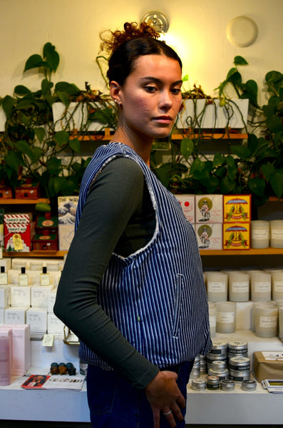 FRNCH PARIS - CYMRIC REVERSIBLE VEST (BLUE JEANS / FLEECE CREAM)