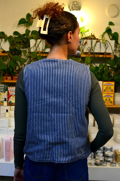 FRNCH PARIS - CYMRIC REVERSIBLE VEST (BLUE JEANS / FLEECE CREAM)
