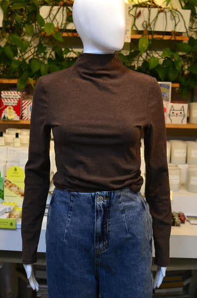 FRNCH PARIS - PAPILIO MOCKNECK TOP (BROWN)