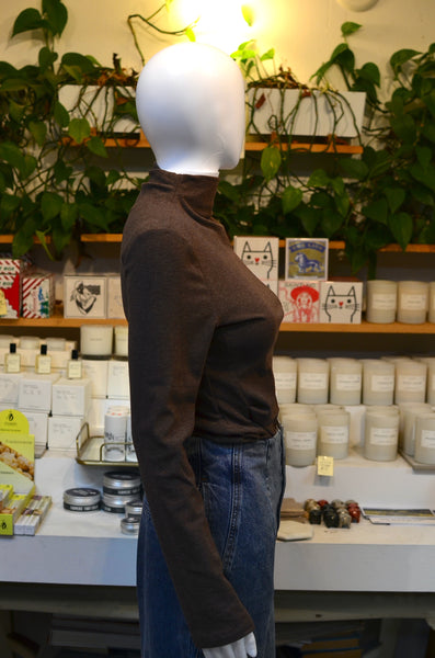 FRNCH PARIS - PAPILIO MOCKNECK TOP (BROWN)