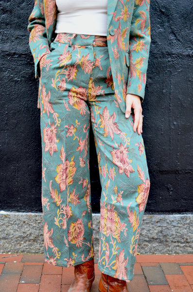 FRNCH - PAVERDY PANTS (GREEN JACQUARD)