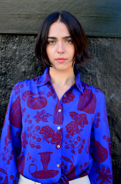 FRNCH - SWAN SHIRT (FLORAL BLUE)