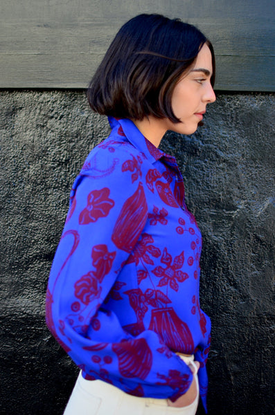 FRNCH - SWAN SHIRT (FLORAL BLUE)