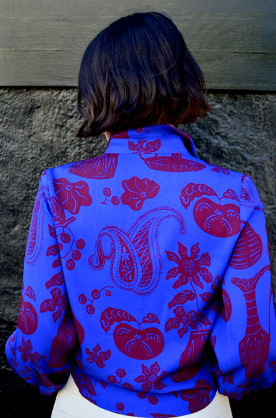 FRNCH - SWAN SHIRT (FLORAL BLUE)