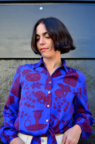 FRNCH - SWAN SHIRT (FLORAL BLUE)