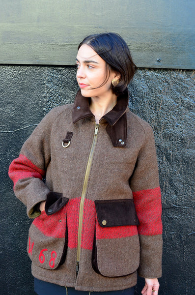 HERMA'S X PTC COLLAB - FIELD JACKET (SWISS ARMY BLANKET UPCYCLE) WOMEN'S