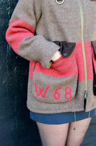 HERMA'S X PTC COLLAB - FIELD JACKET (SWISS ARMY BLANKET UPCYCLE) WOMEN'S