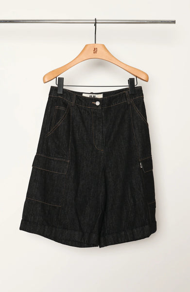 JIJI STUDIO PARIS - CHANI BERMUDA SHORTS (BLACK DENIM)