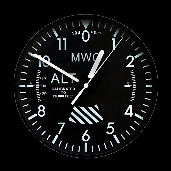 MWC - ALTIMETER WALL CLOCK (WHITE DIAL)