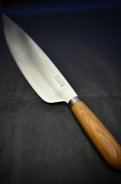 PALLARES - KITCHEN KNIFE CARBON STEEL 22CM/9" BLADE BOX WOOD