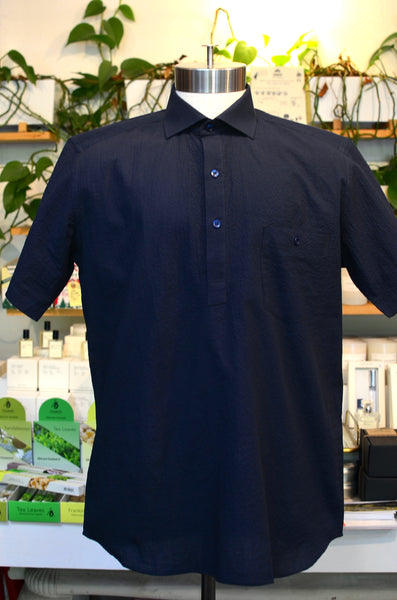 PTC - THE MAKIS SEERSUCKER POPOVER SHIRT (NAVY)