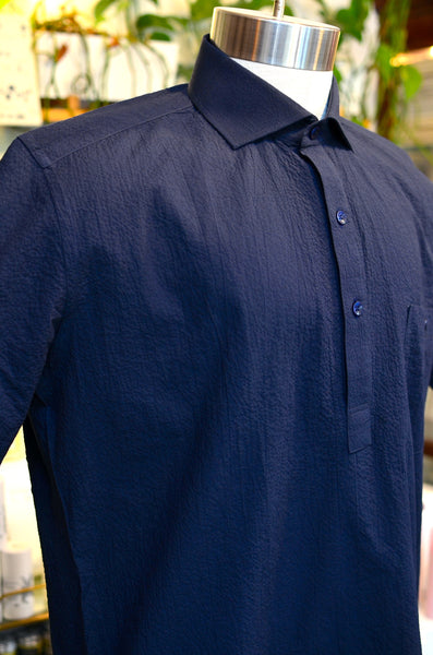 PTC - THE MAKIS SEERSUCKER POPOVER SHIRT (NAVY)