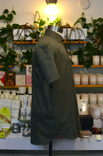 PTC - THE MAKIS SEERSUCKER POPOVER SHIRT (OLIVE GREEN)