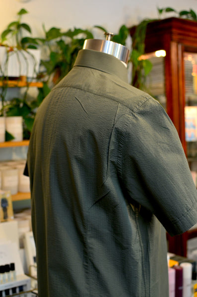 PTC - THE MAKIS SEERSUCKER POPOVER SHIRT (OLIVE GREEN)