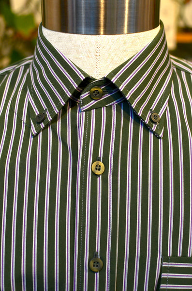 PTC STRIPES SHIRT - FLANNEL (GREEN/BURGUNDY)